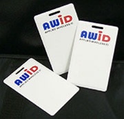 AWID "Clam Shell" style Prox Badge, Pre-punched in Portrait Orientation